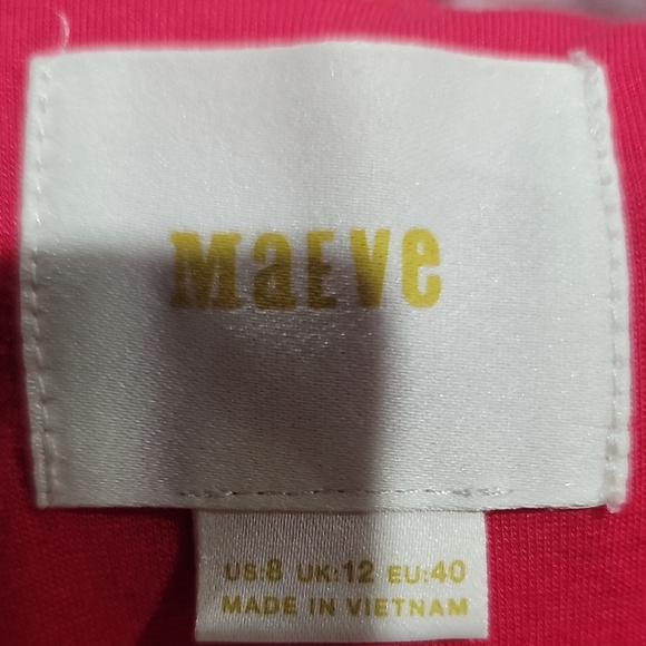 Maeve Anthropologie Vibrant Red and White Geometric Mini Dress - Picture 2 of 9